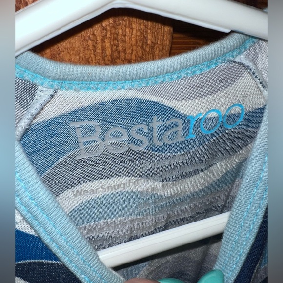 NWOT Bestaroo Zippered Footie 9 Months Blue Waves - Picture 2 of 3